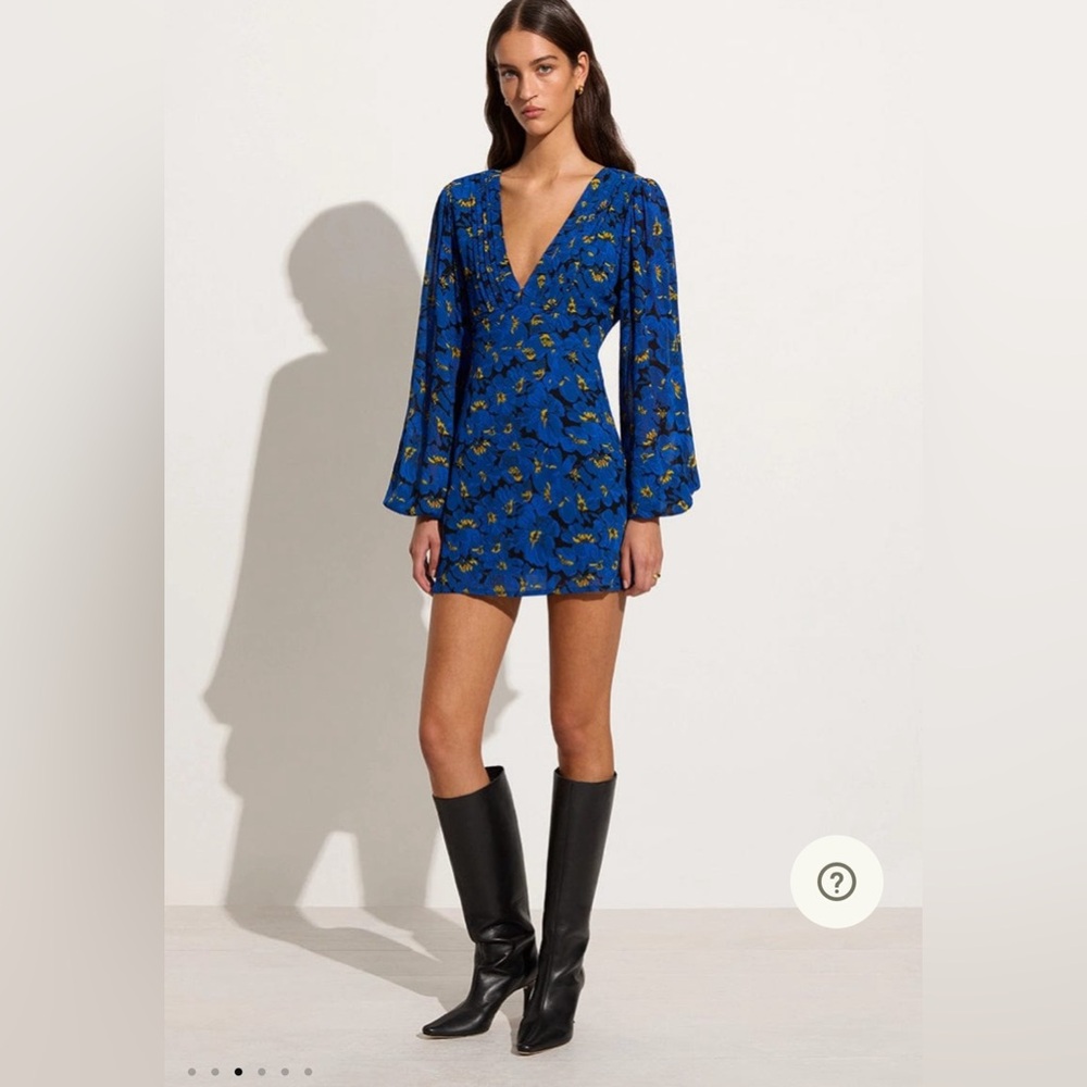 Faithfull the Brand Blythe Mini Dress El Limon Floral Blue
